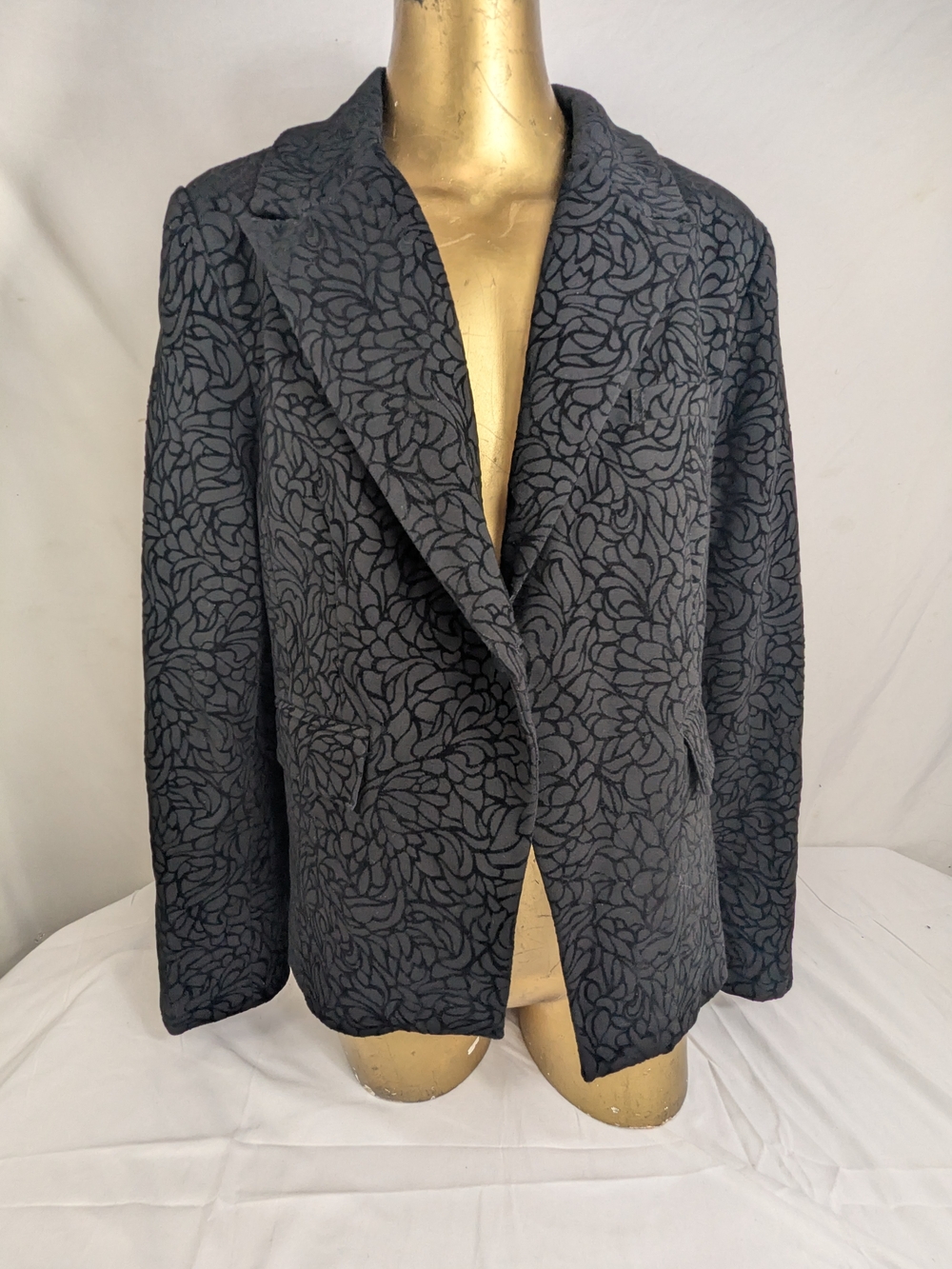 Cynthia Rowley Patterned Black Women's Blazer Jacket XL